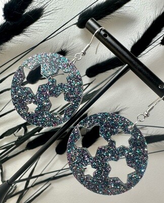 Round &amp; stars - Multi Color Grey Glitter