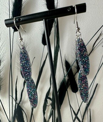 Small drop - Multi Color Grey Glitter