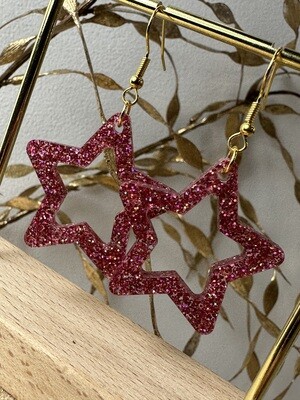 Open star - Holographic Pink Glitter