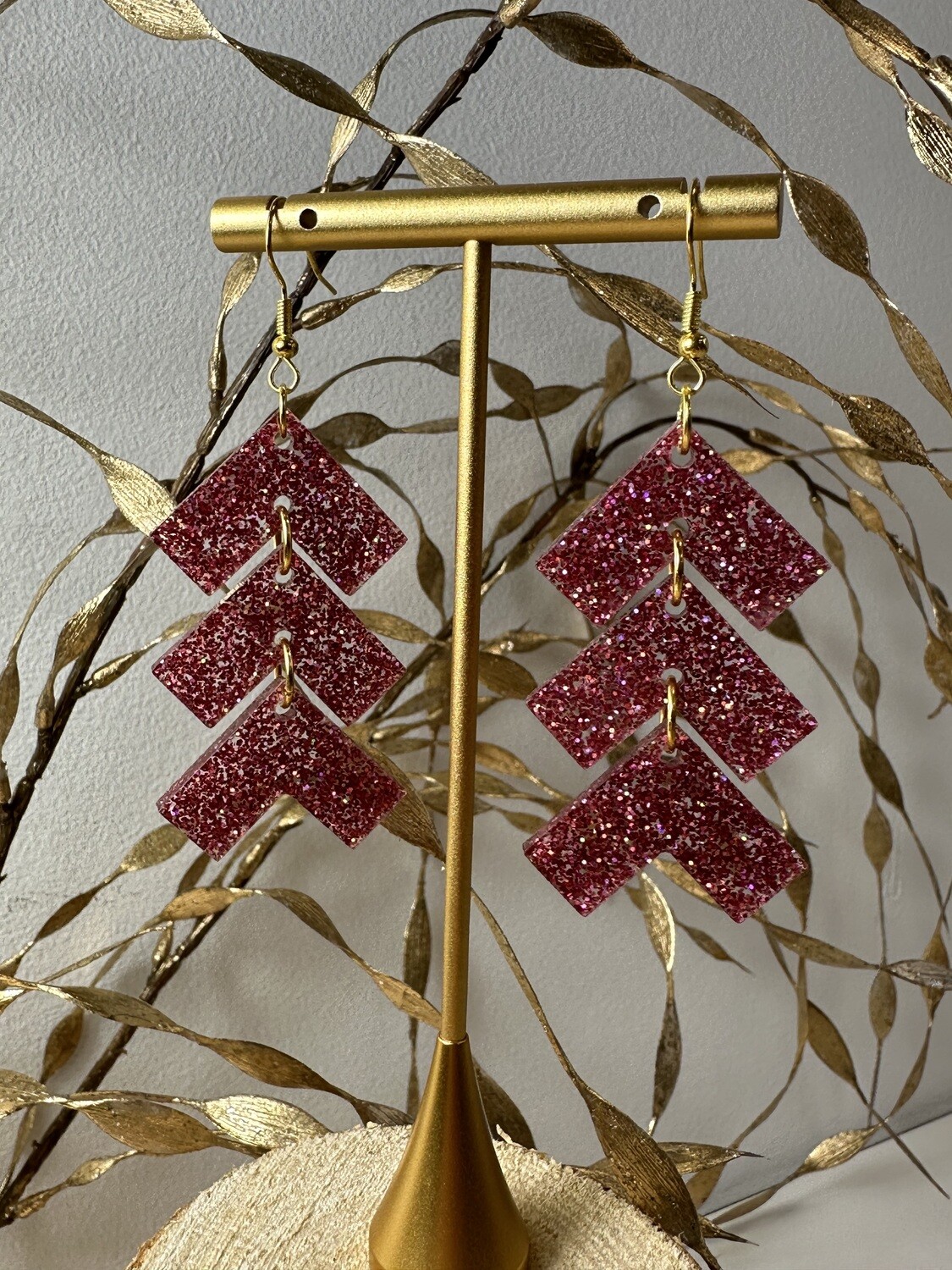 Zig zag - Holographic Pink Glitter