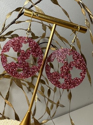 Round &amp; stars - Holographic Pink Glitter