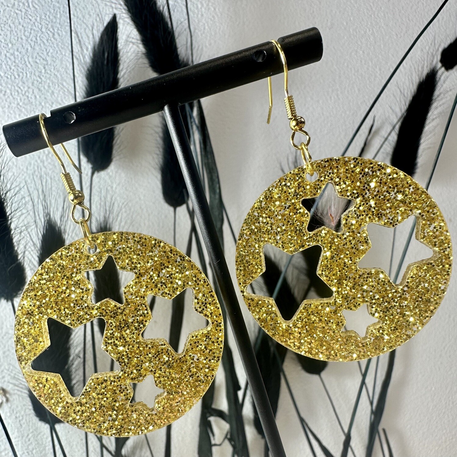 Round &amp; stars  - Gold Glitter