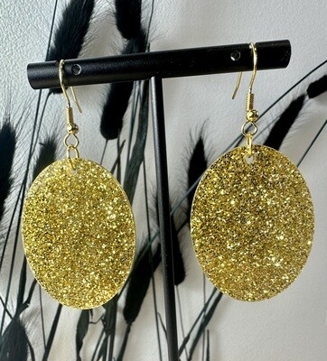Oval  - Gold Glitter