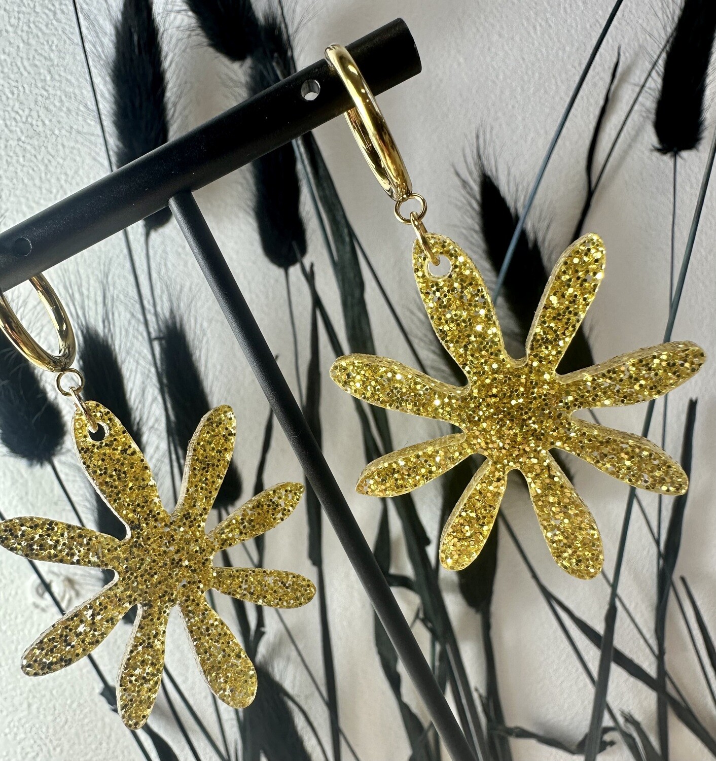 Big flower - Gold Glitter