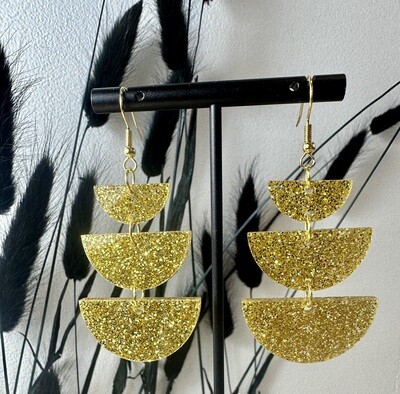 Half rounds  - Gold Glitter