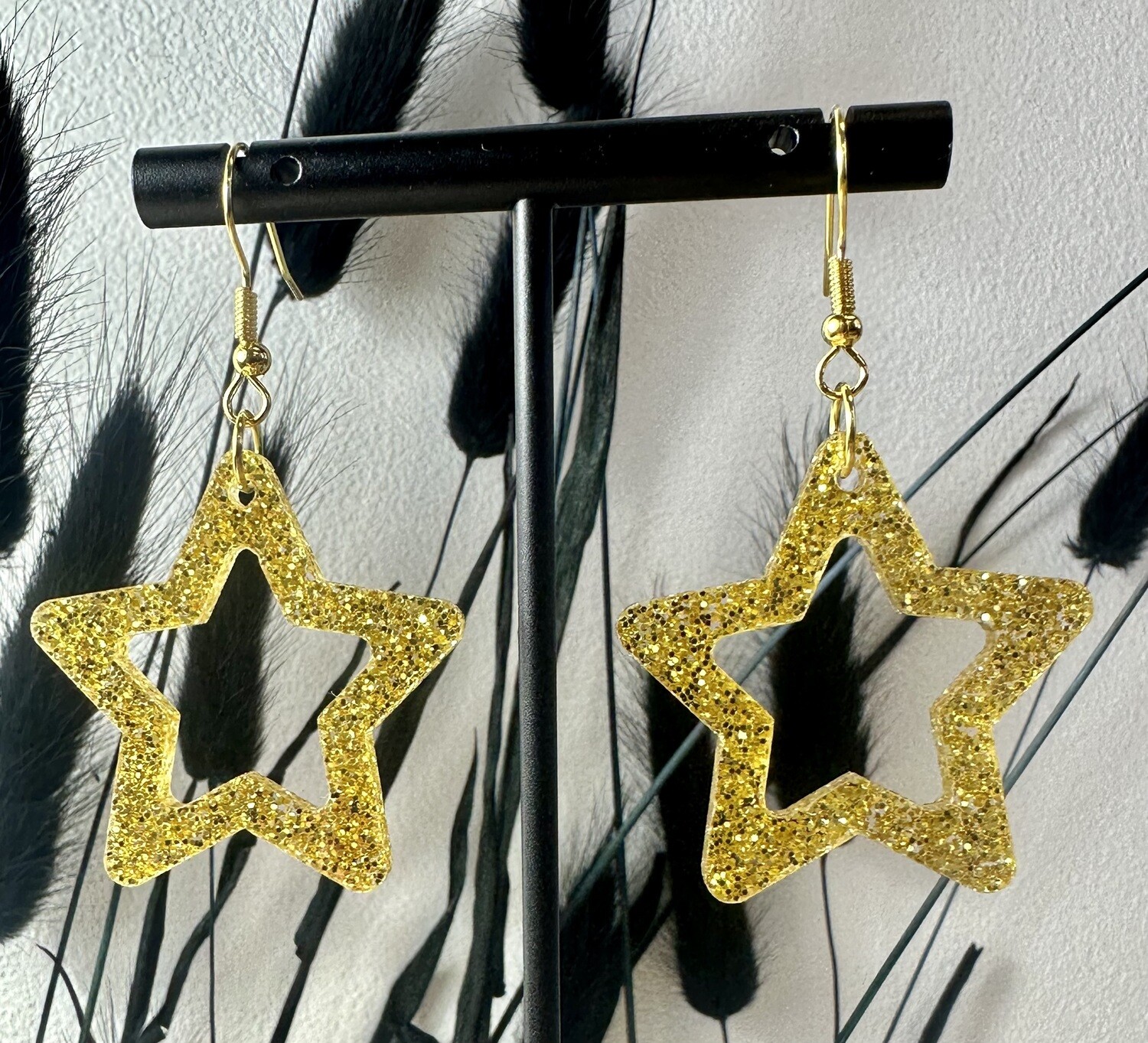 Open star - Gold Glitter