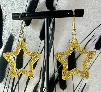Open star - Gold Glitter