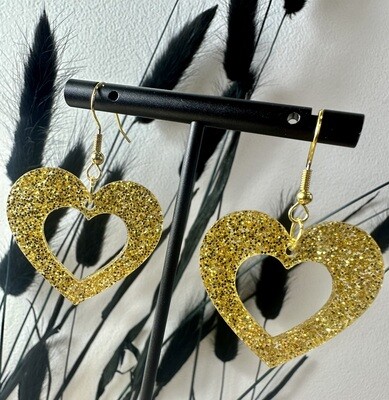 Open heart - Gold Glitter