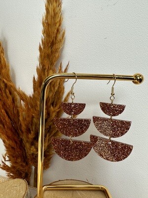 Half rounds - copper glitter