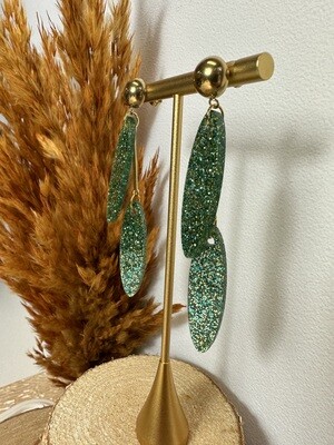 Big drop -Soft green-gold glitter