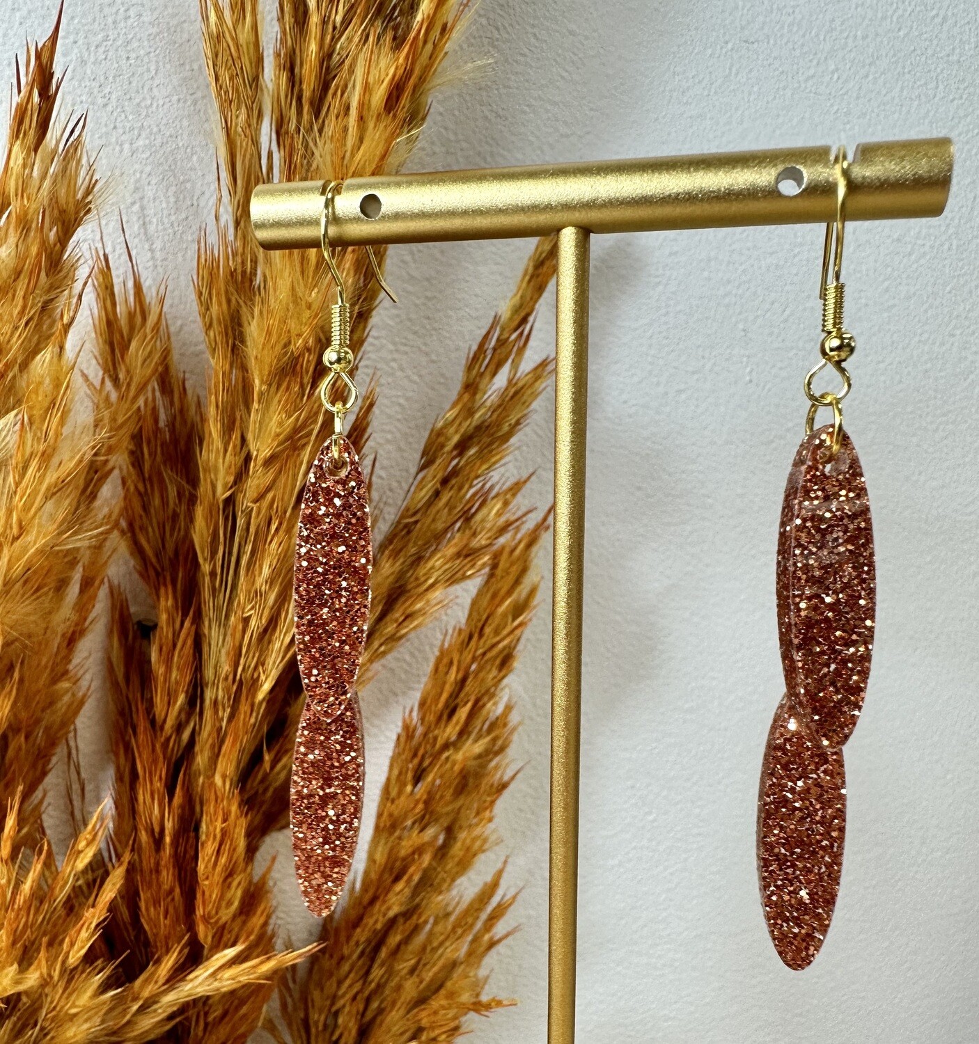 Small drop - copper glitter