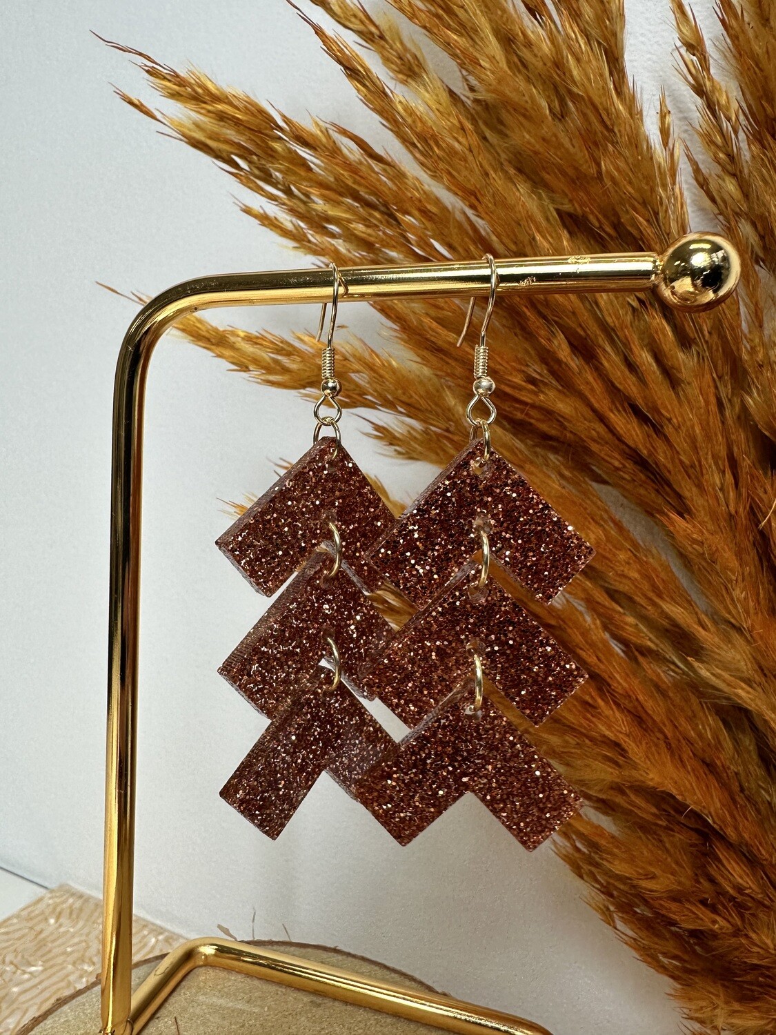 Zig zag - copper glitter