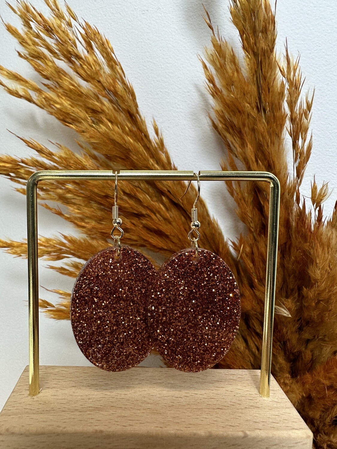 Oval - copper glitter