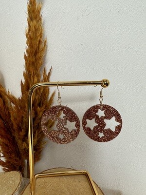 Round stars - copper glitter