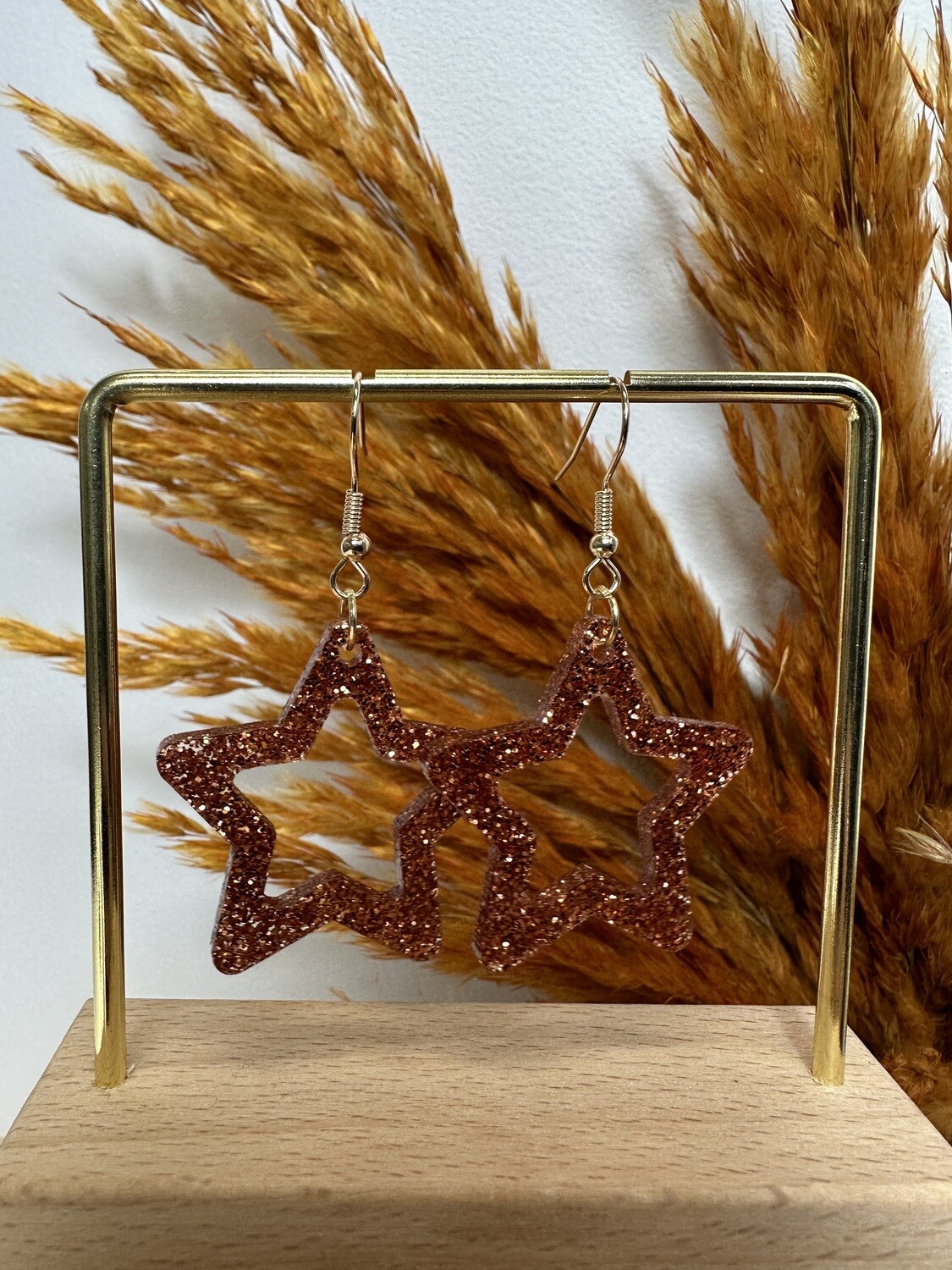 Open star - copper glitter