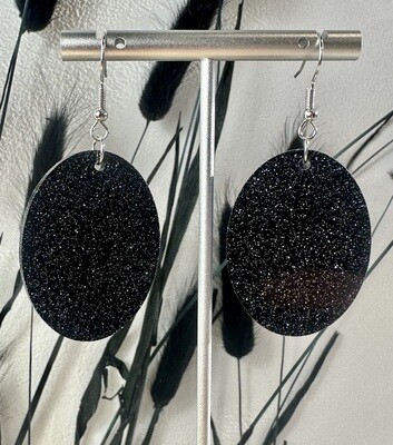 Oval - Black-silver glitter