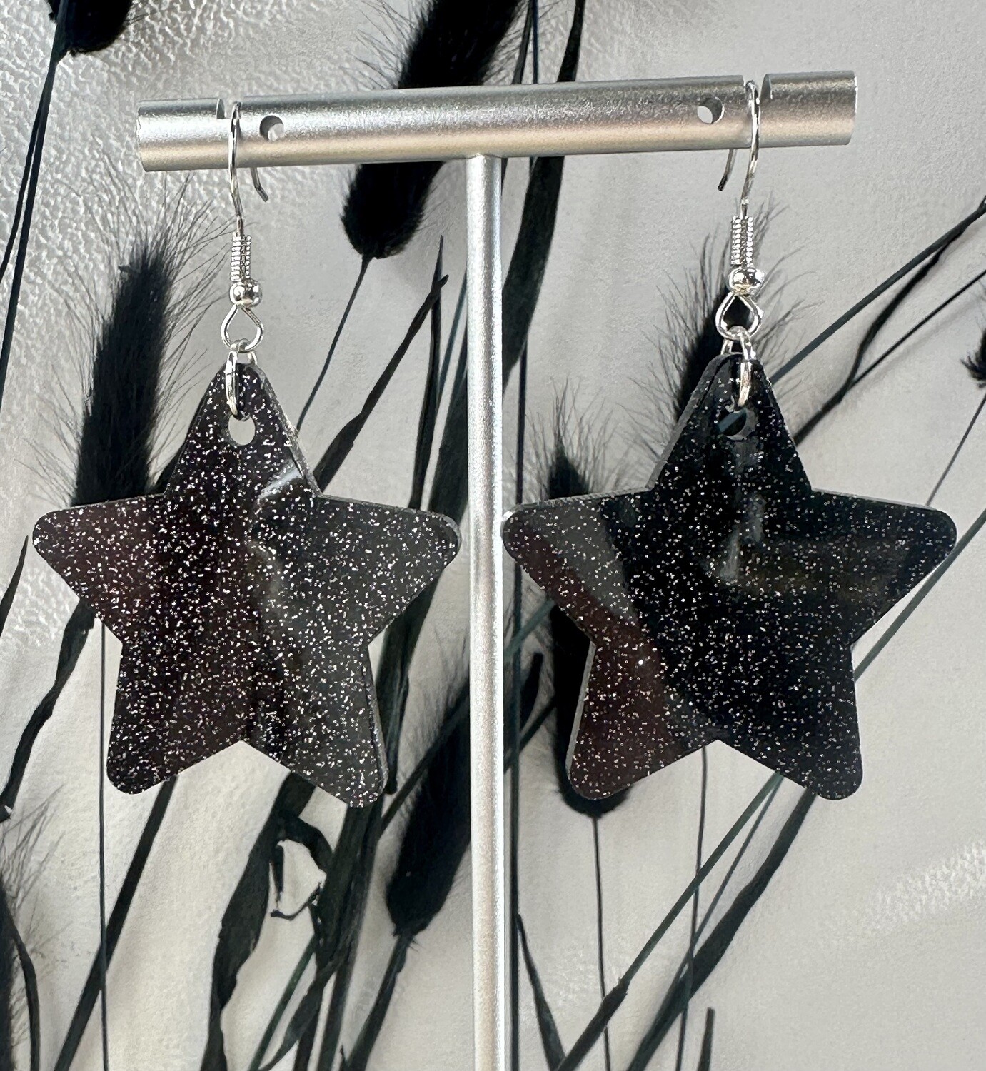 Big star - Black-silver glitter