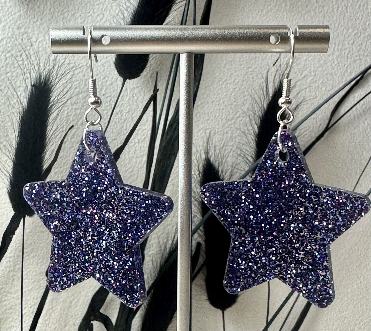 Big star - Dark blue multicolor glitter