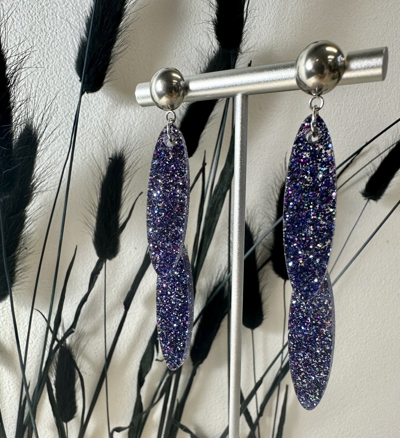 Big drop - Dark blue multicolor glitter