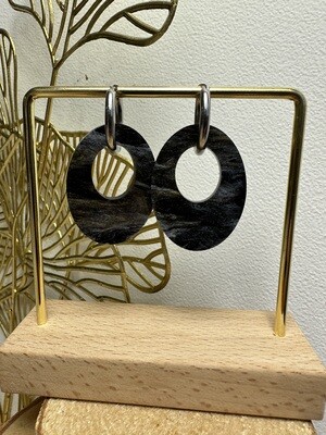 Oval &amp; ring - Silver-gold galaxy