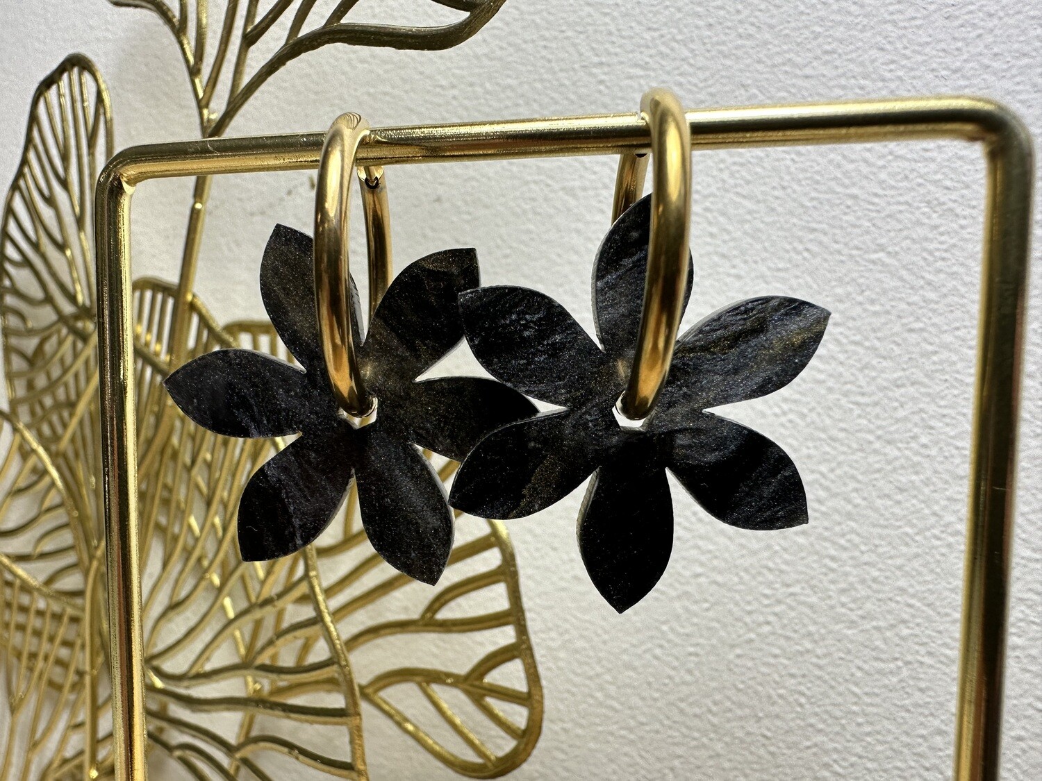 Flower &amp; ring - Silver-gold galaxy