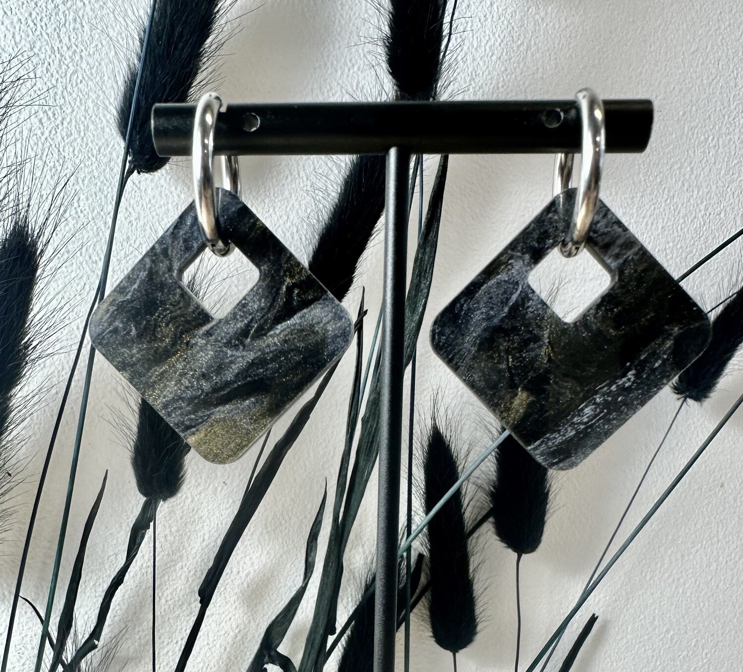 Square &amp; ring - Silver-gold galaxy