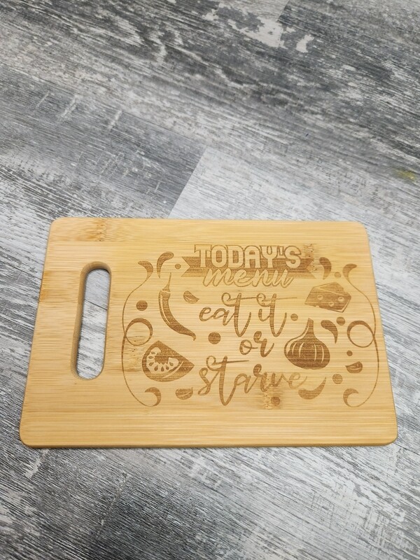 Personalized small bamboo cutting boards