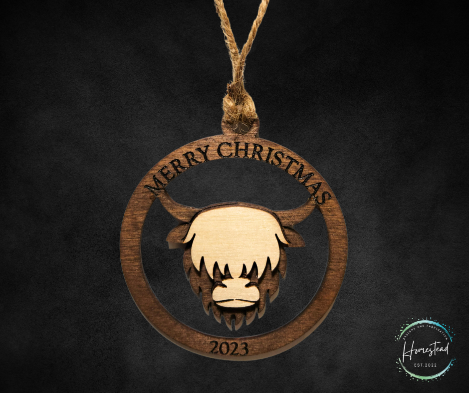 Highland Cow Round Ornament