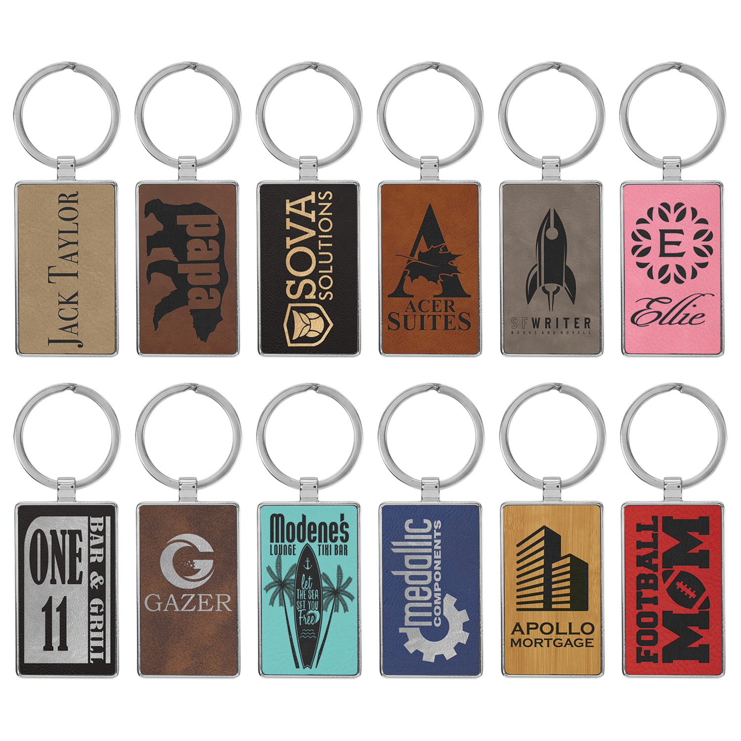 Leatherette Keychains with metal backer