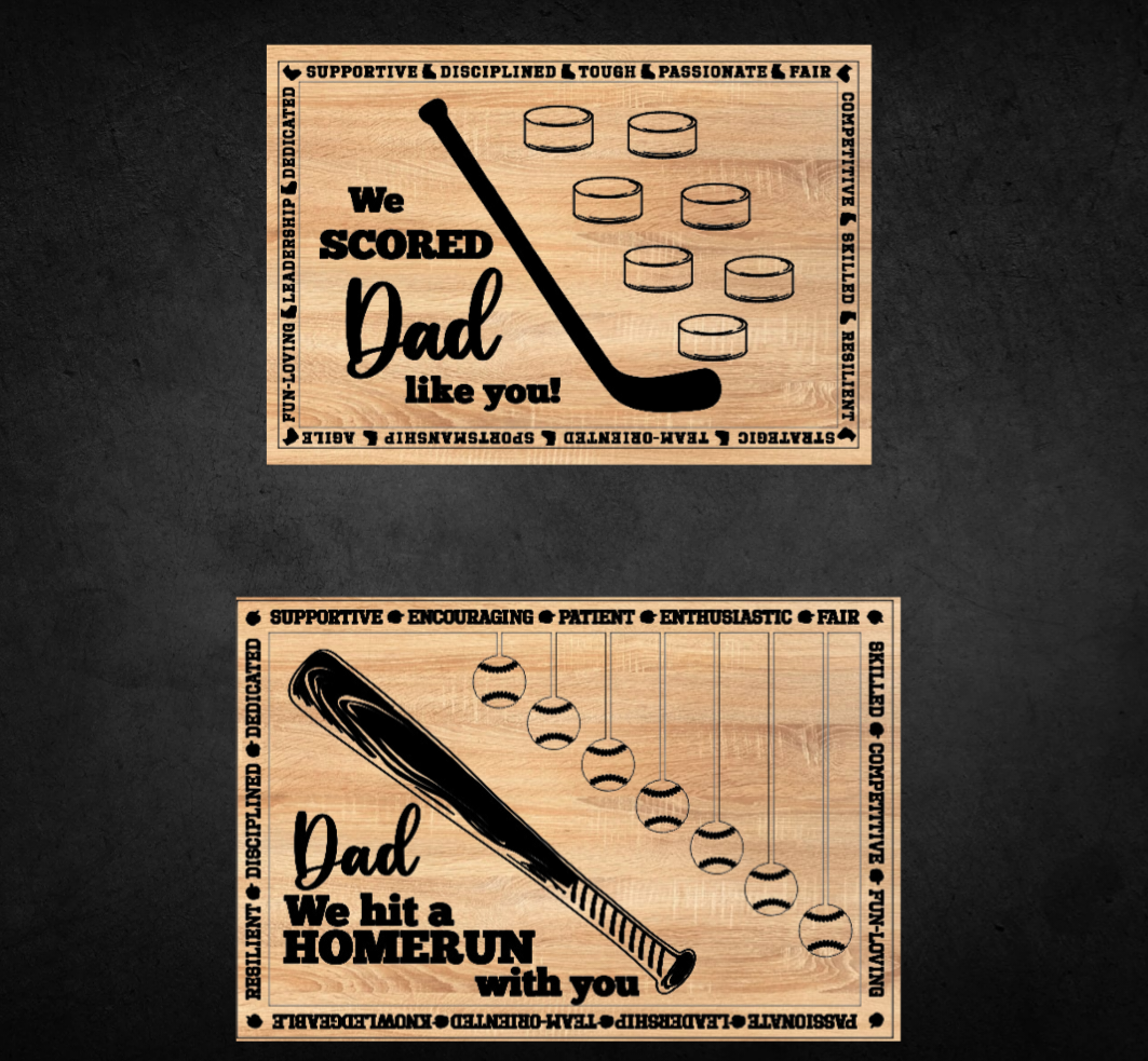 Father's Day Signs Hockey| Baseball