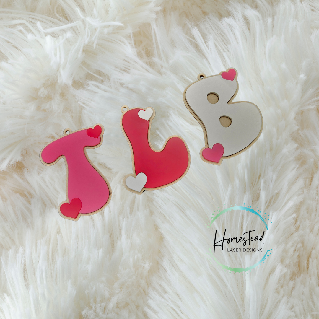 Valentine's gift tag Heart Letters