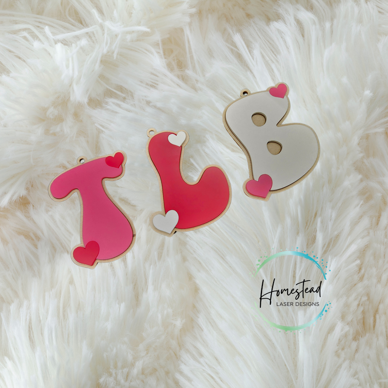 Valentine's gift tag Heart Letters