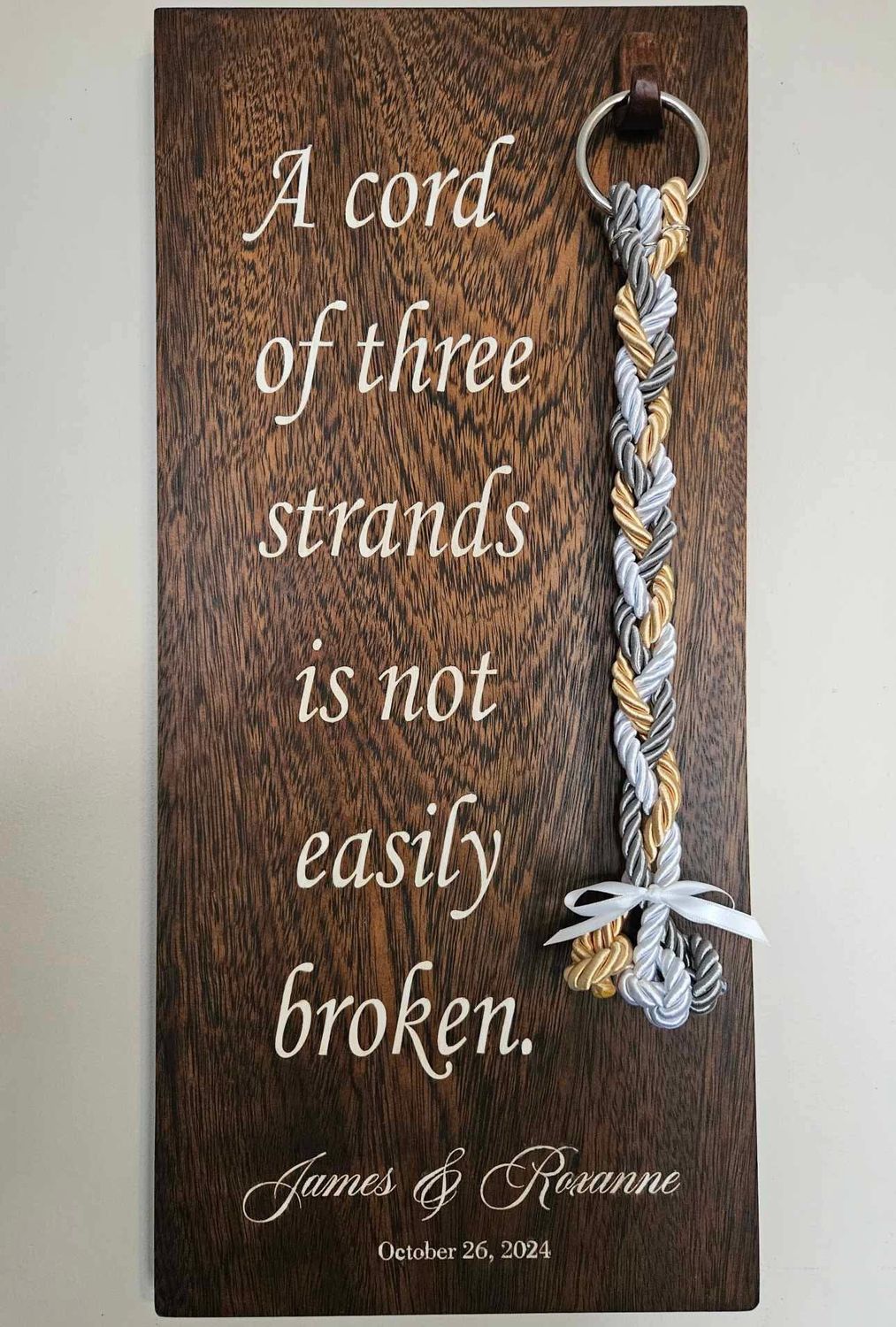 A Cord of Three Strands Wedding Sign