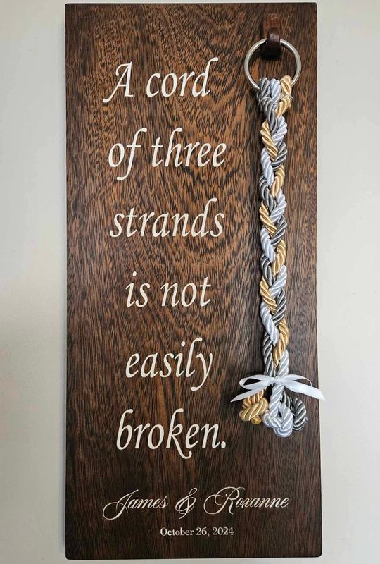 A Cord of Three Strands Wedding Sign