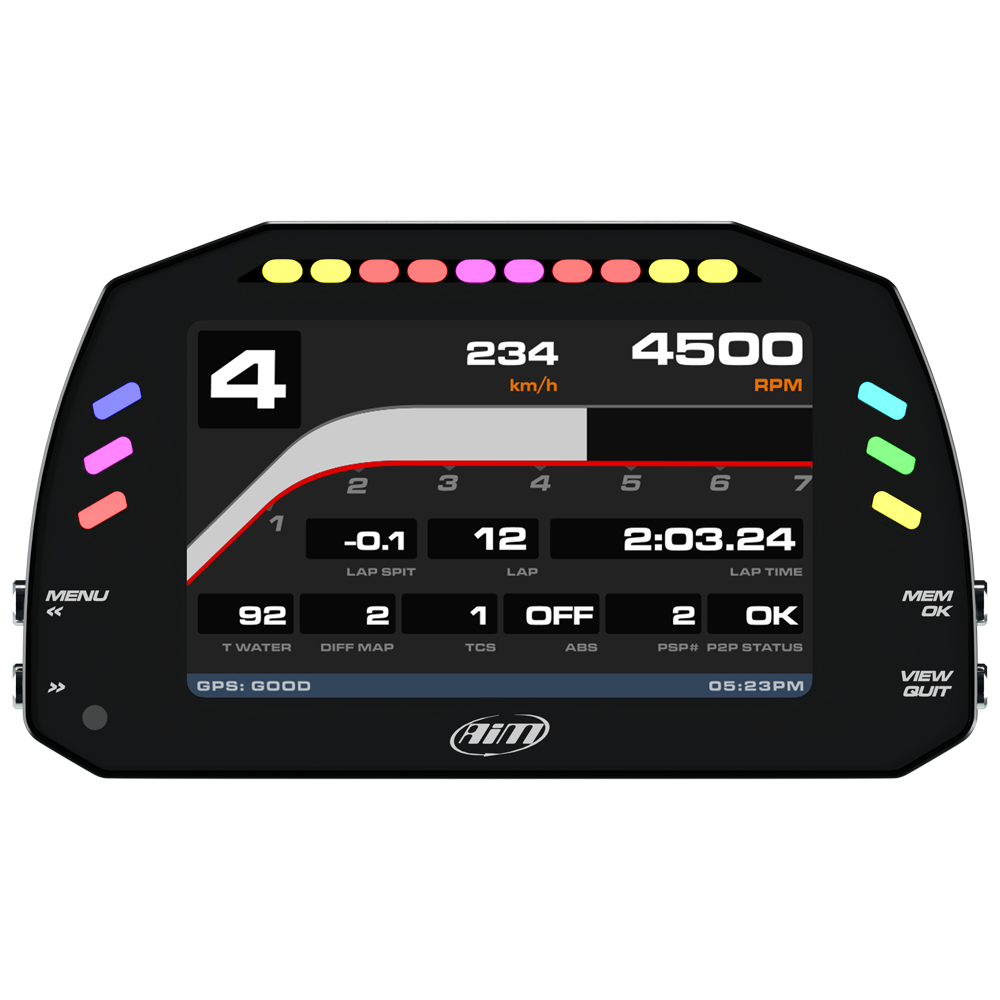 AIM MXS 1.3 Data Logging Dash with GPS