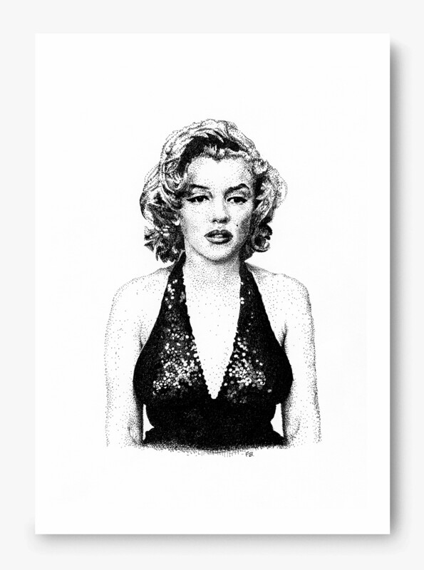 "Goodbye Norma Jeane" Pen-and-Ink Drawing – Fine Art Print