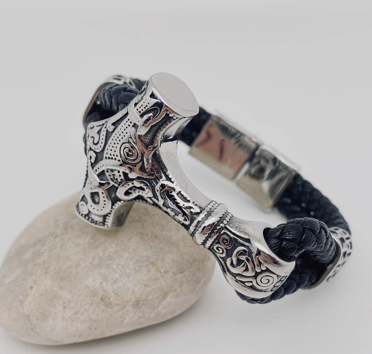 Viking Rune Leather Bracelet SS