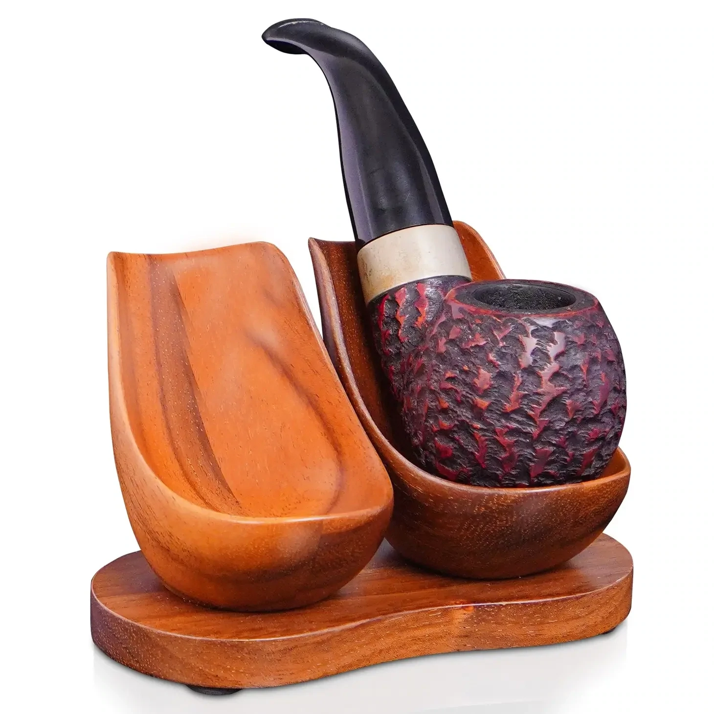 Wooden Pipe Stand for 2 pipes