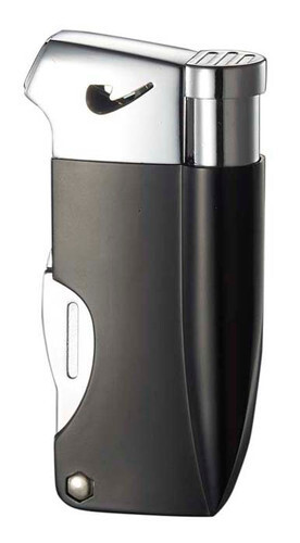 Visol Pipe Soft Flame Lighter With Tools - Black