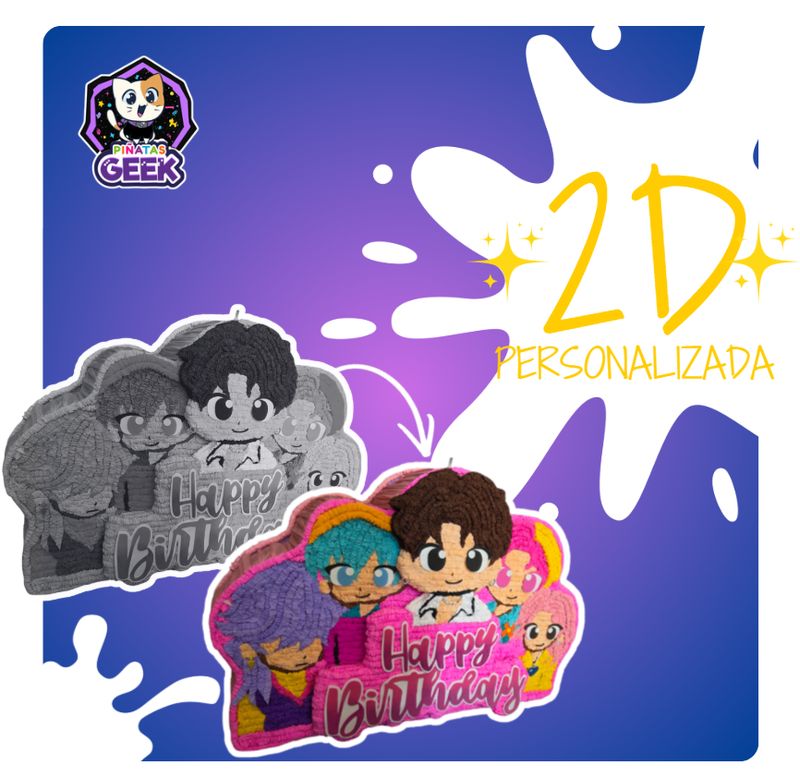 Piñata personalizada 2D ALTO DETALLE