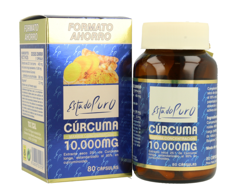 CÚRCUMA                         80 cápsulas vegetales         Estado Puro