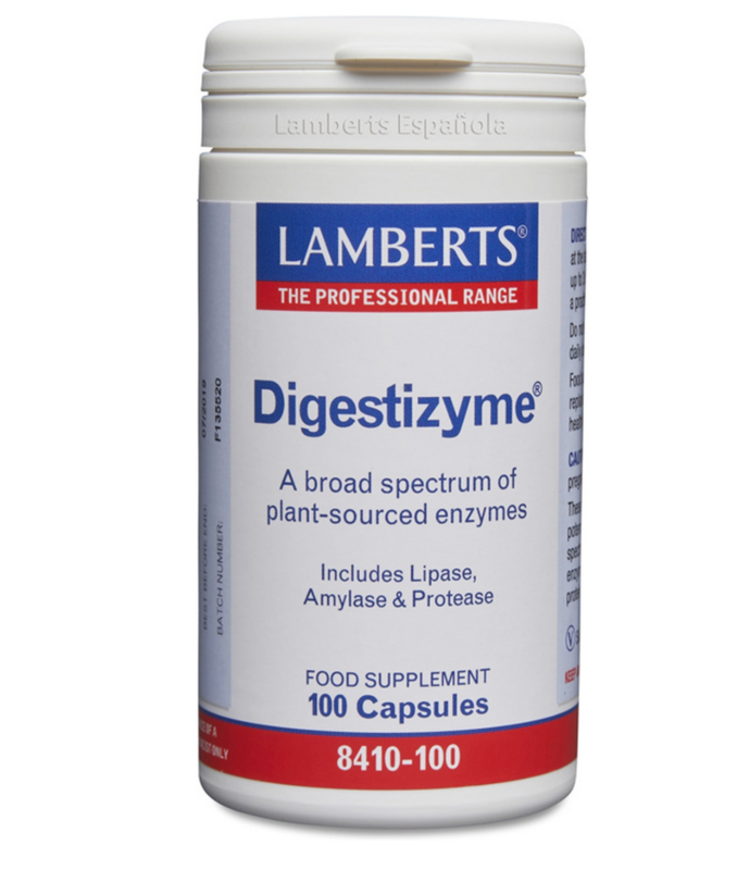 DIGESTIZYME ENZIMAS DIGESTIVAS                     100 cápsulas                       Lamberts