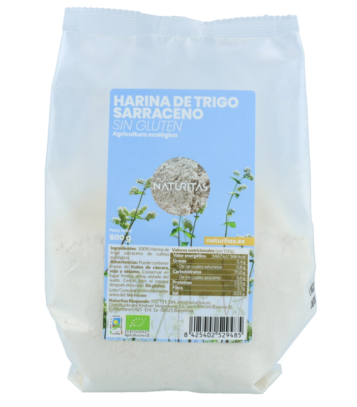 HARINA DE TRIGO SARRACENO BIO SIN GLUTEN                           500g                          Naturitas Essentials