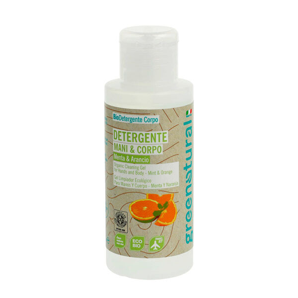 JABON LIQUIDO MANOS Y CUERPO MENTA Y NARANJA – 100 ML