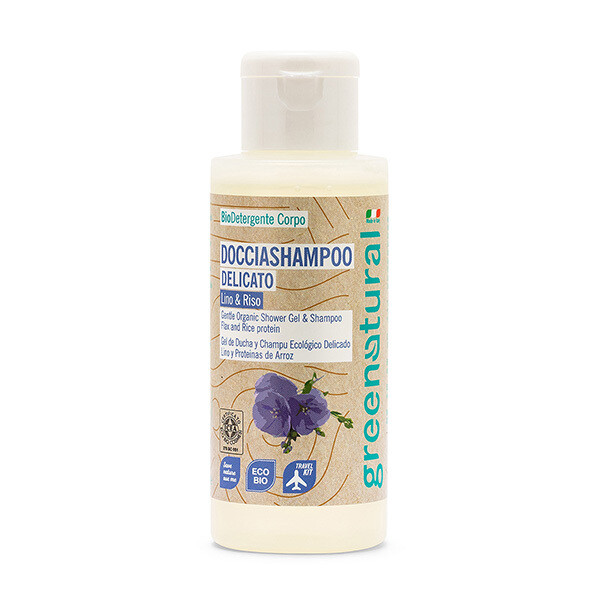 GEL DE DUCHA Y CHAMPU DELICADO LINO Y ARROZ – 100 ML