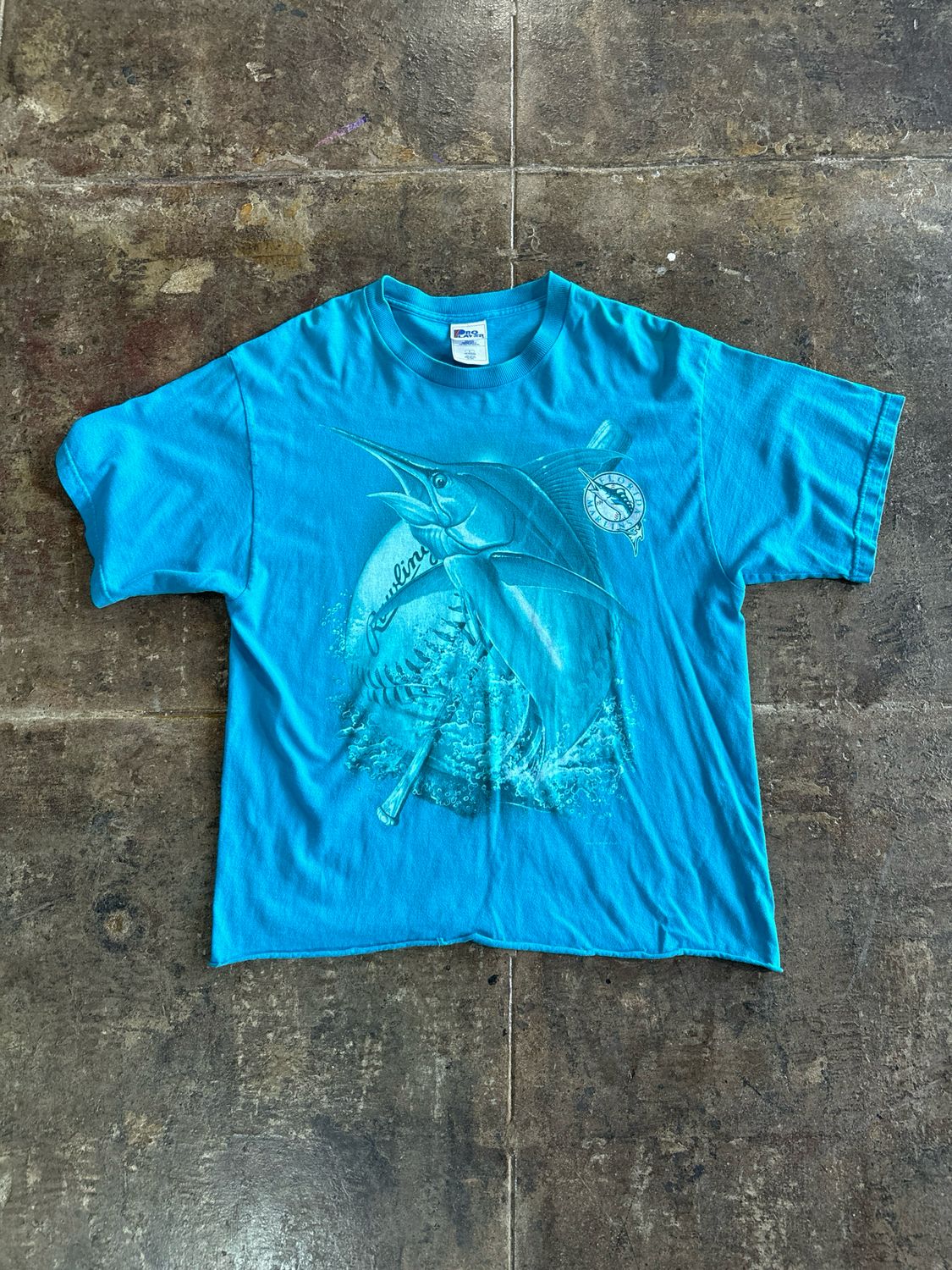 FLORDIA MARLINS BLUE TEE SIZE:L