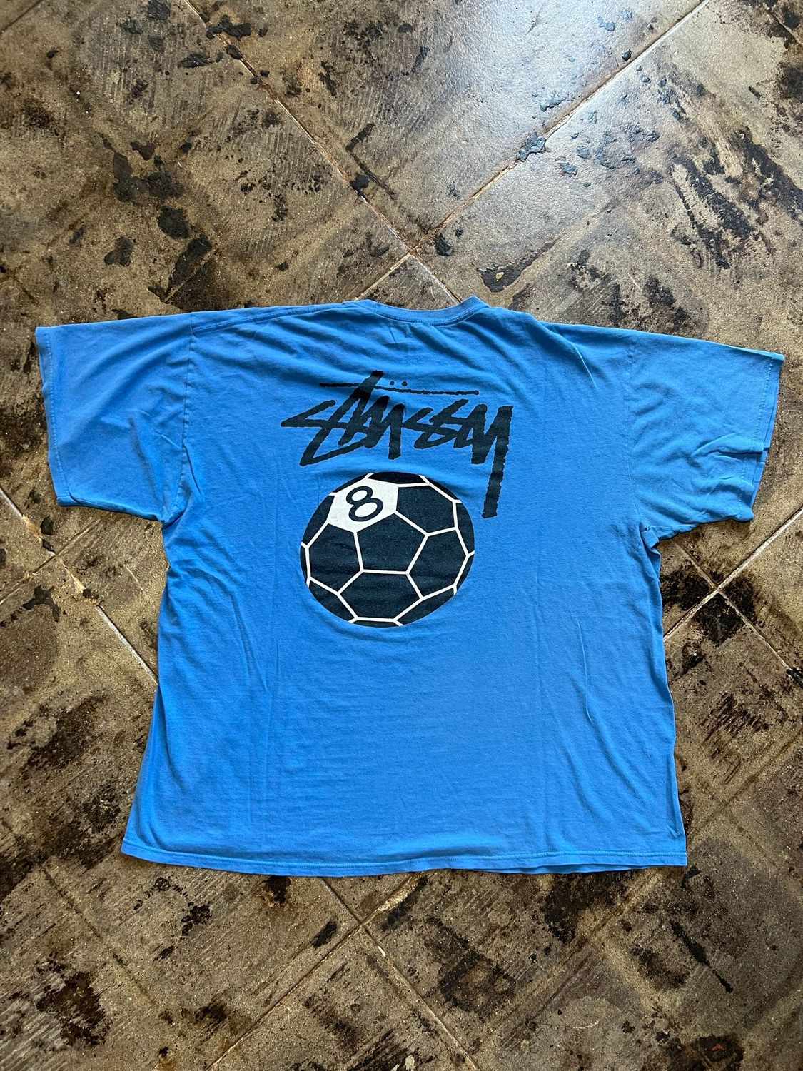 STUSSY8 BALL BLUE TEE SIZE: XXL