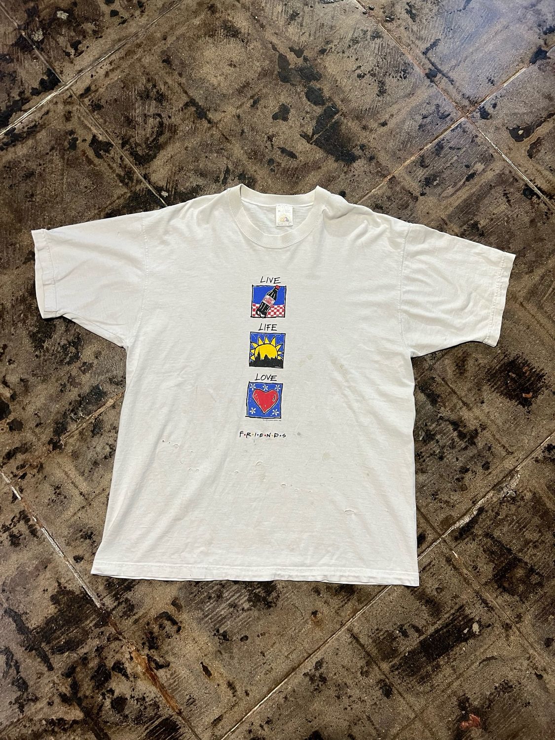 1995 FRIENDS &quot;LIVE LAUGH LOVE&quot;TEE XL