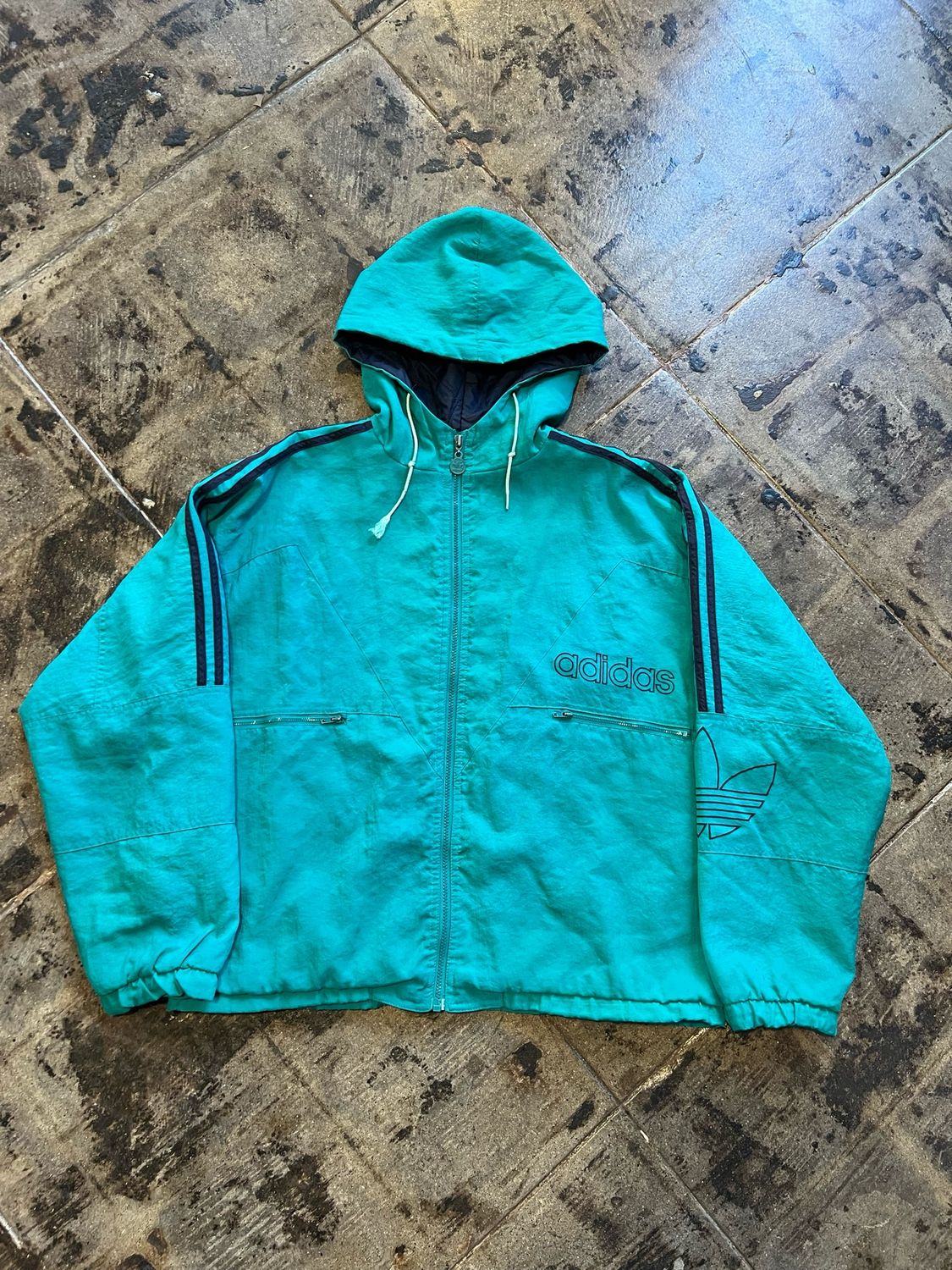 ADIDAS TEAL JACKET SIZE: L
