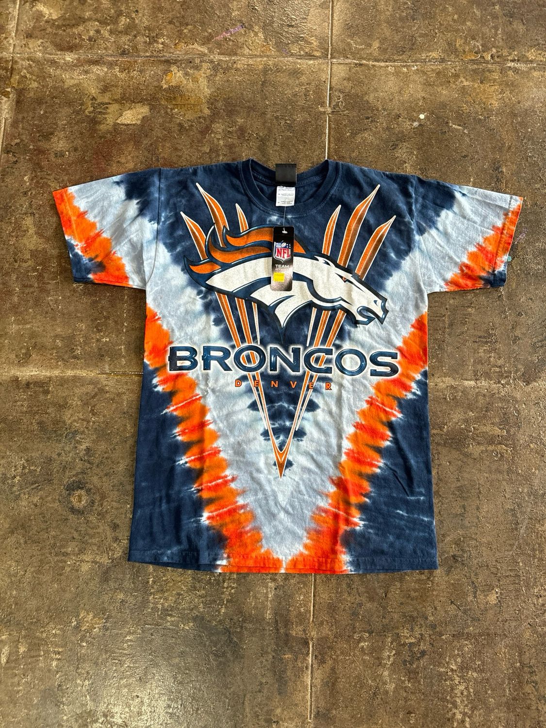 DENVER BRONCO TIE DYE TEE SIZE:M